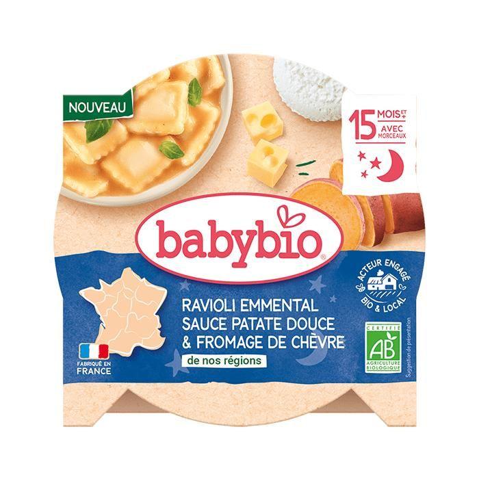 Babybio Ravioli Emmental Sauce Patate Douce Fromage de Chèvre Bio 190g