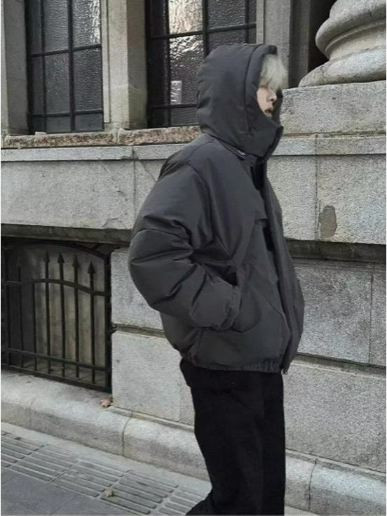 Thickened High-Quality Hooded Cotton Jacket: Windproof, Water-Repellent, Warm Outerwear for Winter