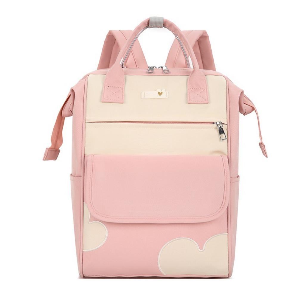 

Large Capacity Women s Backpack Waterproof Mommy Bag Portable Students School Bags Teenage розовый