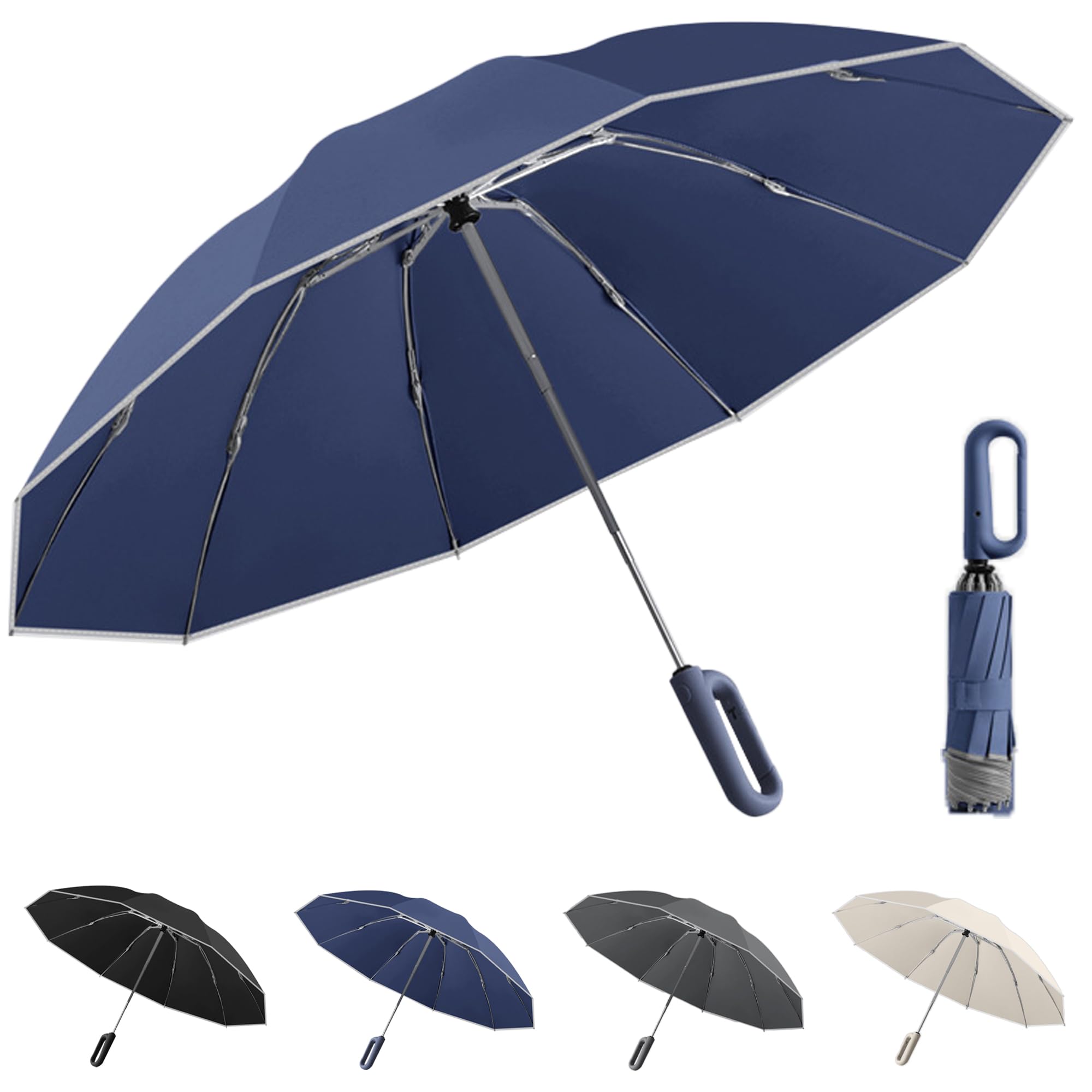 

Складной автоматическое открытие и закрытие 310T конструкция безопасности для предотвращения складывания большой обратного складывания тефлоновый ветрозащитный и водоотталкивающий складной легкий тепловой УФ синий