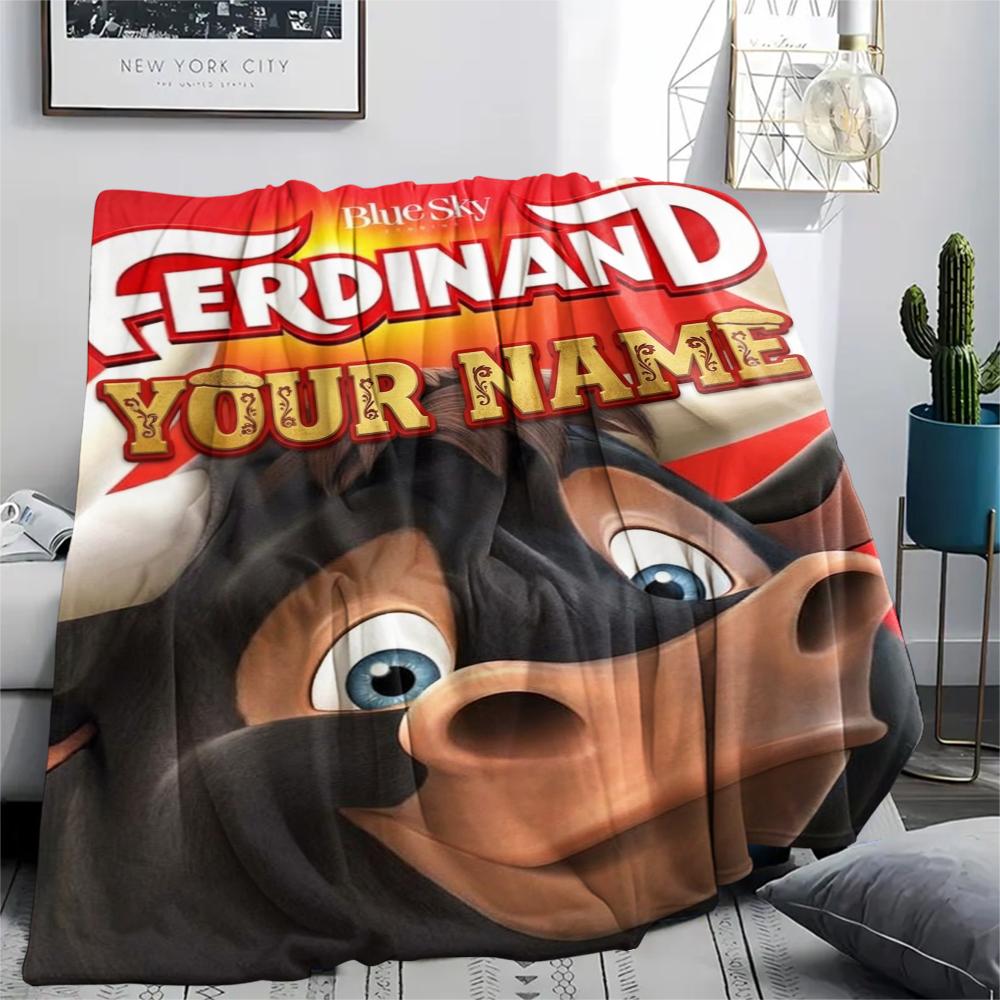 1 Stück Benutzerdefinierter Name Ferdinand Gemustert Flanell Decke Geeignet für Alle Jahreszeiten für Heimdekoration Wärme und Komfort Geschenke Feiertagsgeschenk