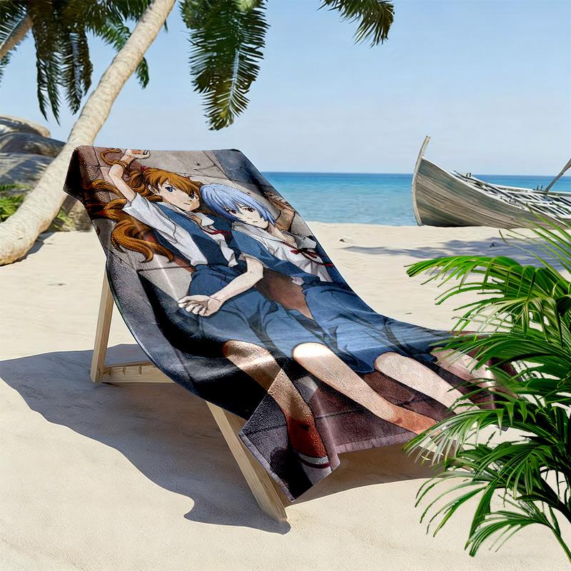 EVA Girl 2D Flat Print Beach Towel, Large Soft Quick Dry Towel for Beach Camping SwimmingDSTJ0925491