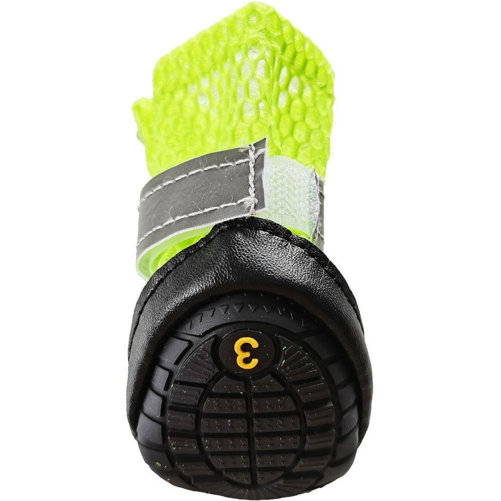 4pcs/set Reflective Dog Shoes Anti Slip Wear-resistant Pet Foot Covers Lightweight Adjustable Pet Paw Protector Rain Snow Boots