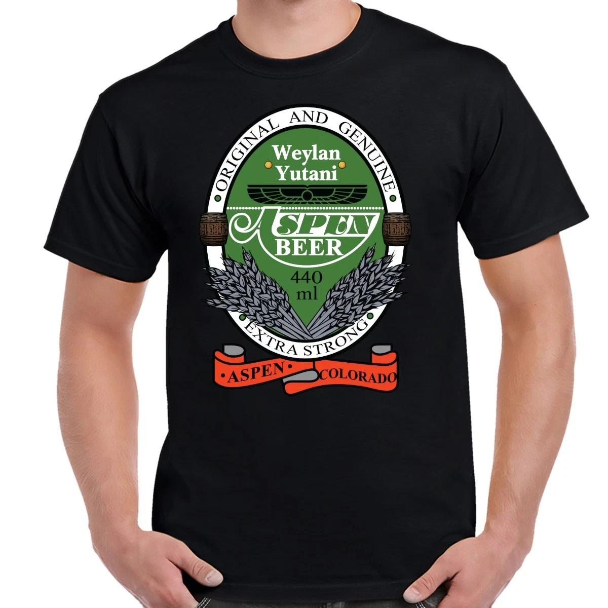 Weylan Yutani Aspen Beer Logo Black Adult T-Shirt XXXXL