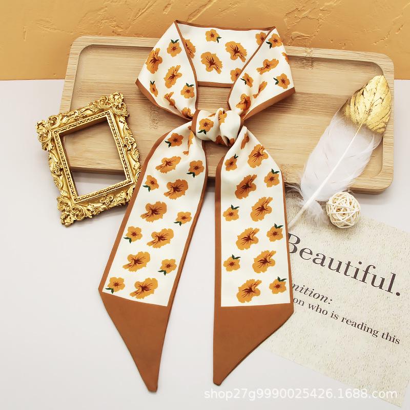 

«Шелковая цветочная повязка для волос и лента для шарфа на сумку»