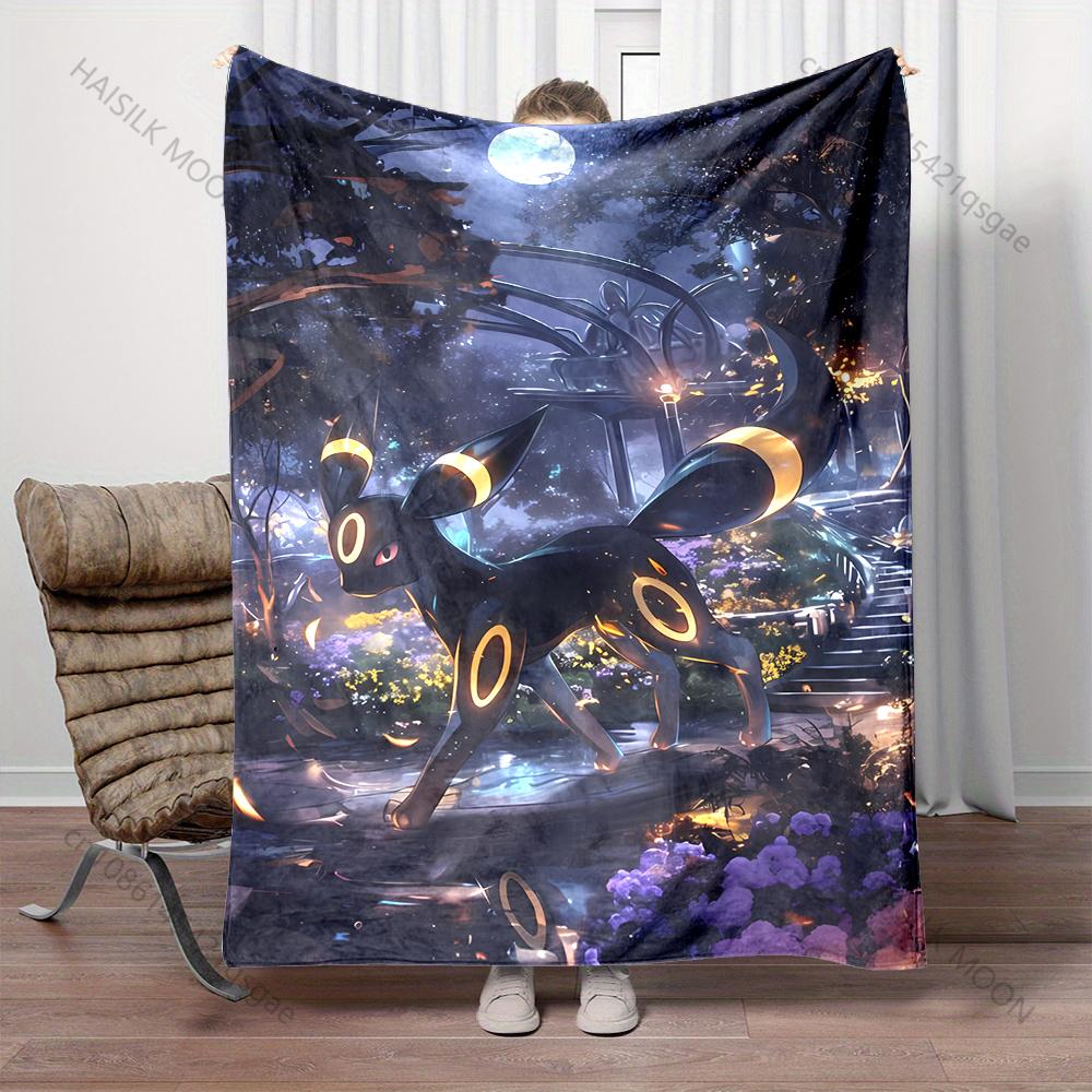 Multiple Sizes Pokemon Umbreon Printed Warm Soft Flannel Material Suitable for All Seasons Deluxe Gifts for Adults and Children