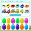 12 Pack Car Easter Eggs with Toy Cars, City Cars & Trucks for Easter Egg Hunt, Basket Stuffers, Party Favors, Easter Gifts for Kids Boys Girls