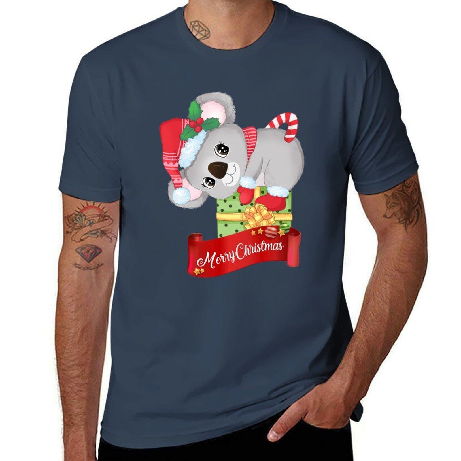 Merry Christmas Little Koala Tshirt Casual Loose Daily Wear Tshirt S