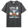 T-Shirt „Level 8 freigeschaltet – Genial seit 2015“ zum achten Geburtstag für Sohn und Junge, lustiges Gamer-Shirt, 8. Geburtstag, 8 Jahre alt, Tops, Geschenk, Kleidung