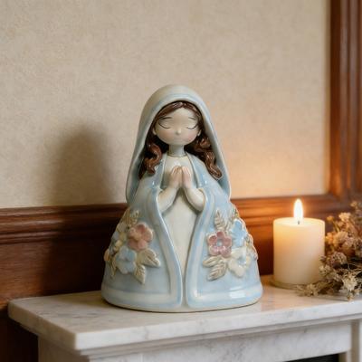 Holy Family Statue St.Joseph with Youth Jesus Virgin Mary Resin Figurine Indoor Nativity Scene Tabletop Decoration Religious Gift for Home