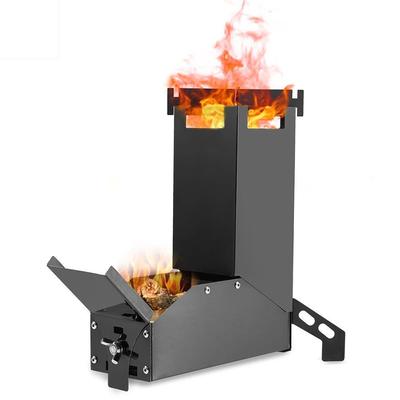 Lixada Outdoor zusammenklappbarer holzbefeuerter Raketenofen aus Edelstahl für Rucksackreisen, Camping, Zeltofen