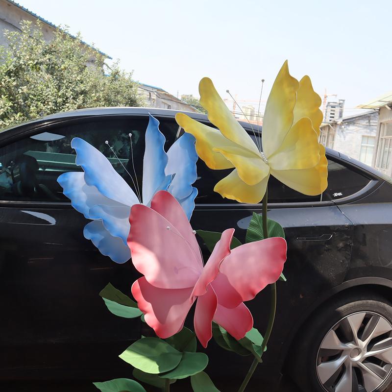 50Cm Giant Crepe Paper Butterfly Gradient Artificial Simulated Fake Butterfly Window Display Garden Decorations 3D Pe Butterfly