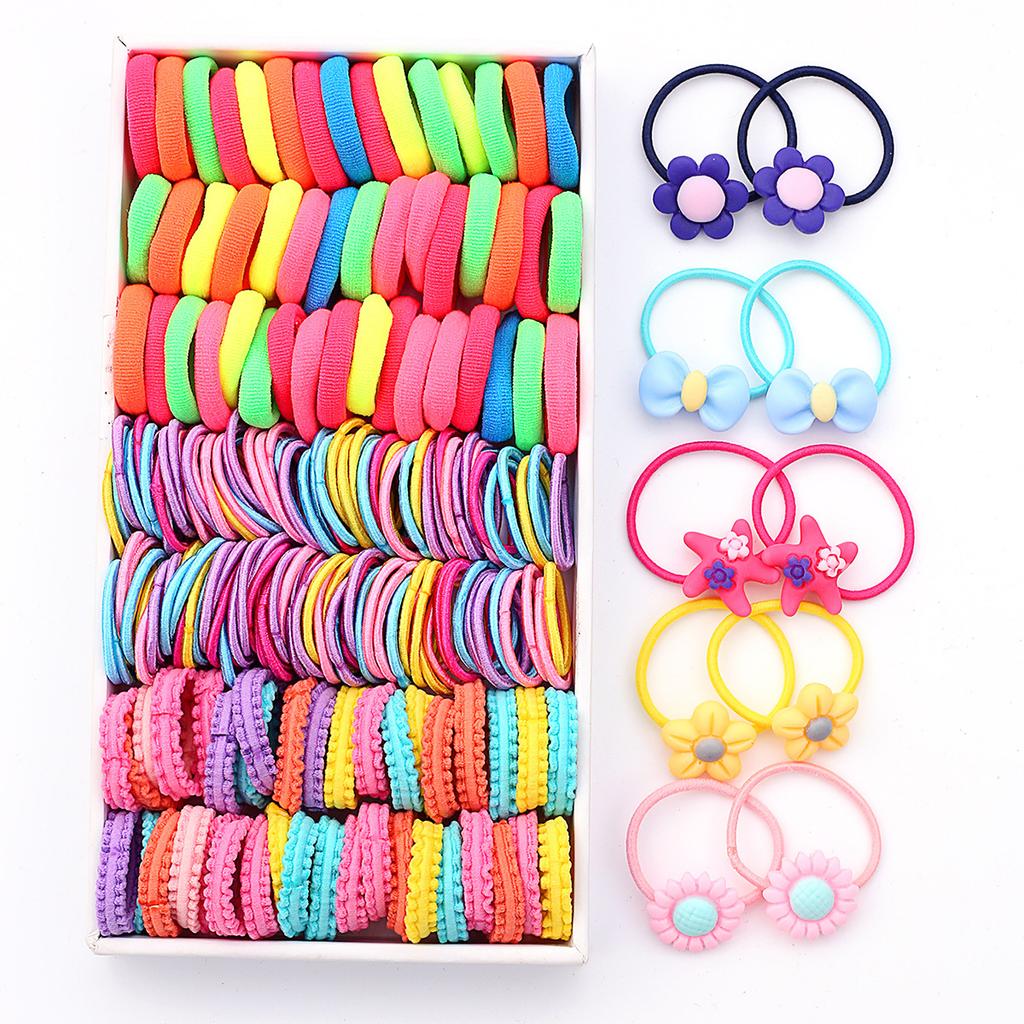 1110pcs Women's Rubber Band Does Not Harm Hair, Rubber Band Lace Is Simple,  Hair Tie Hair Loop Headband Set, Multi Style Hair Accessory Set (no Box)
