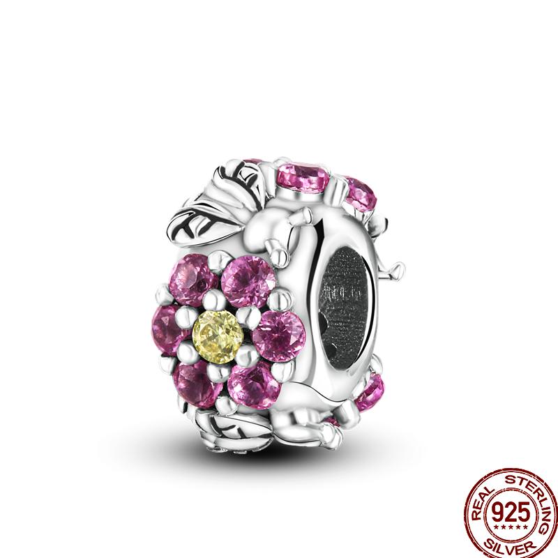 Spring Charm Copper Four-Leaf Clover Butterfly Dragonfly Pendant Beads Suitable For 3Mm Original Bracelet Diy