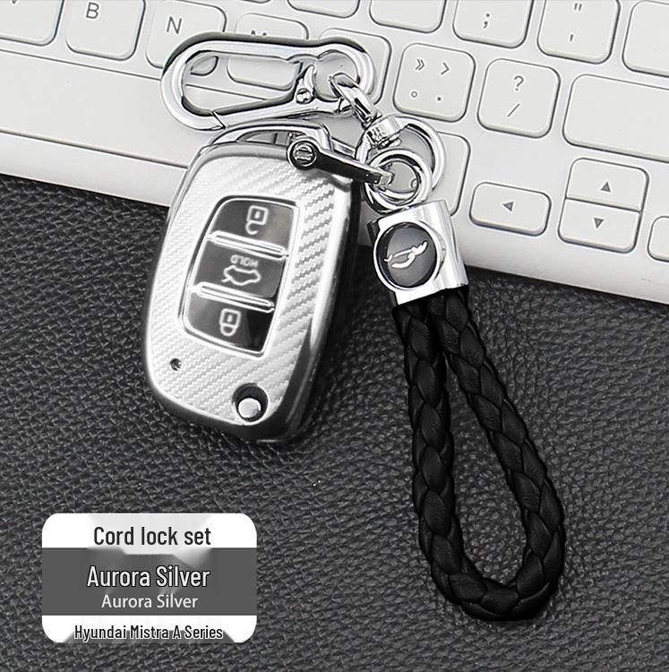 Hyundai Mistra Carbon Fiber Pattern TPU Car Key Cover