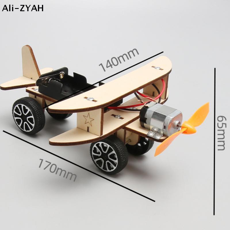 1 Set Wood Puzzle Games DIY Airplane Science Toys Children Educational STEM Kits Technologia Experimental Tool School Supply