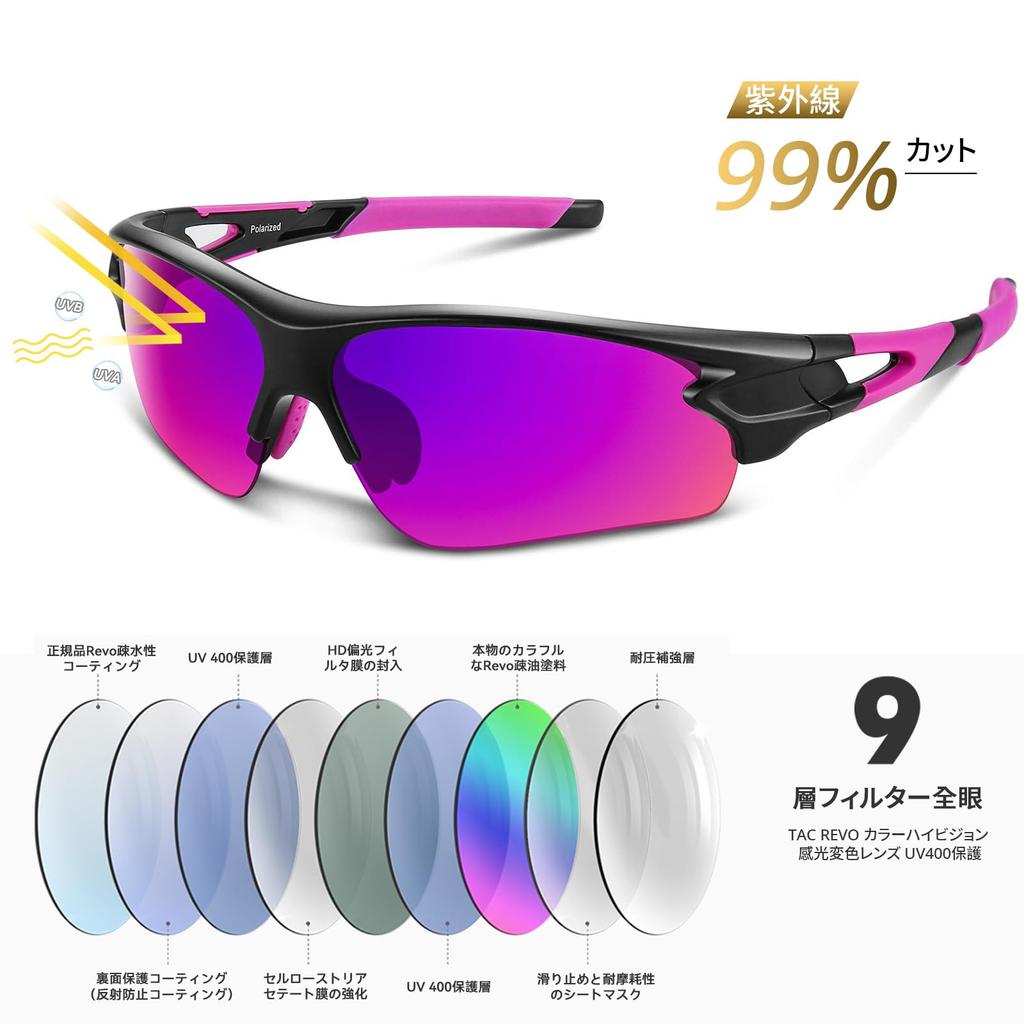 BEACOOL Sports Sunglasses with Polarized Lenses for and TR90 TAC UV400 Sun Protection for Men and Unisex Sunglasses for Safety and Clear Black and