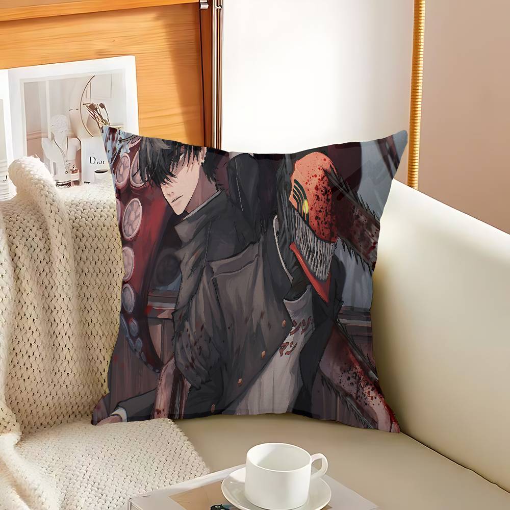 Anime Chainsaw Man The Movie Reze Arc Cushion Cover Inches Farmhouse Decor Home Throw Pillow Covers For Couch Decorations