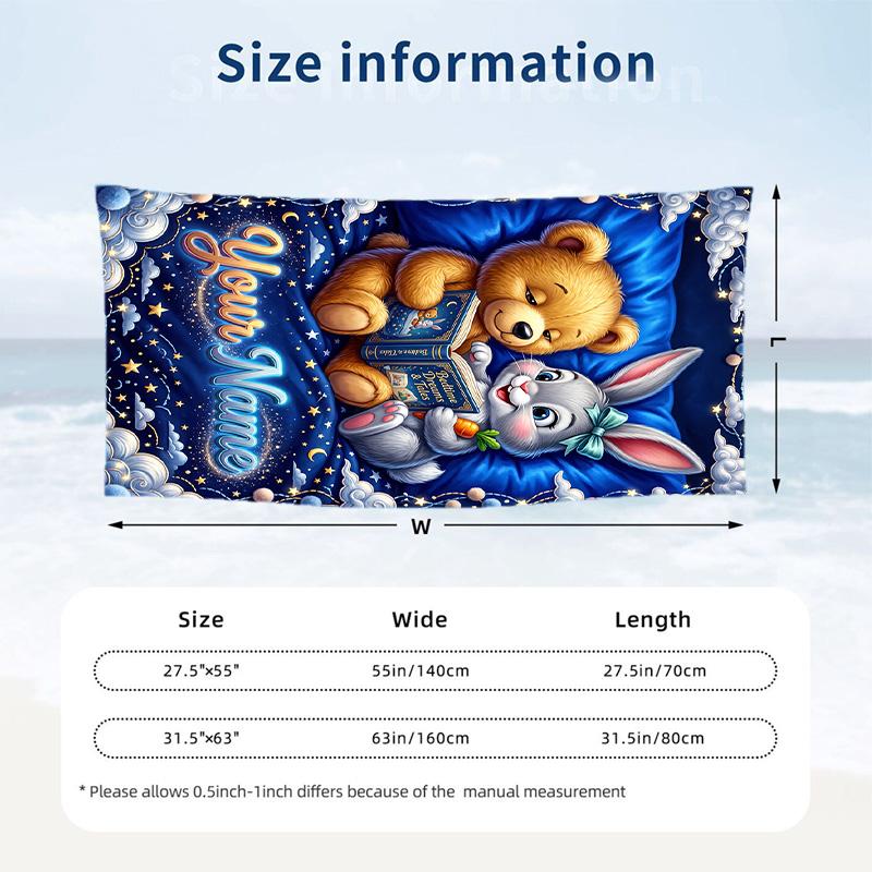 Family Friends Theme Beach Towel Personalized Custom Name & Text Soft Quick Dry Beach Towel for Swimming Travel
