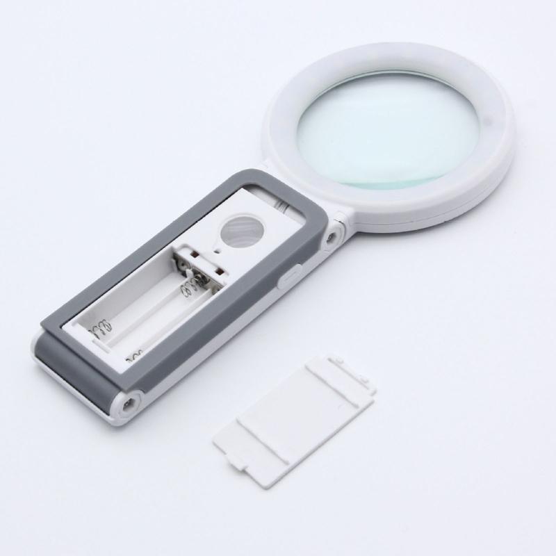 Große beleuchtete Lupe mit 18 LEDs, handgehalten, mit Ständer, zum Lesen, für Naharbeiten, Münzen, Schmuck, Makuladegeneration