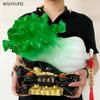 1 pc Jade Cabbage Decoration living room bedroom shop home decoration Vegetable styling Attract wealth blessing Sculpture Crafts