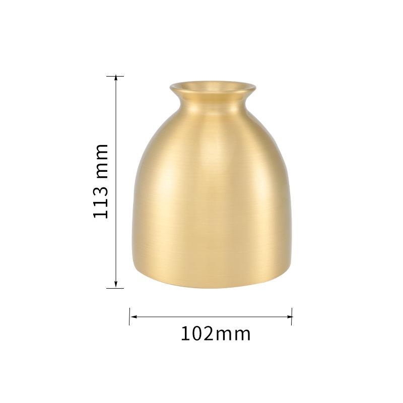 Vintage Brass Feng Shui Vase - Chinese Style Home Decoration Flower Container