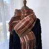 Plaid Scarf Women's New Winter Imitation Cashmere Retro Scarf Thickened Warm Shawl