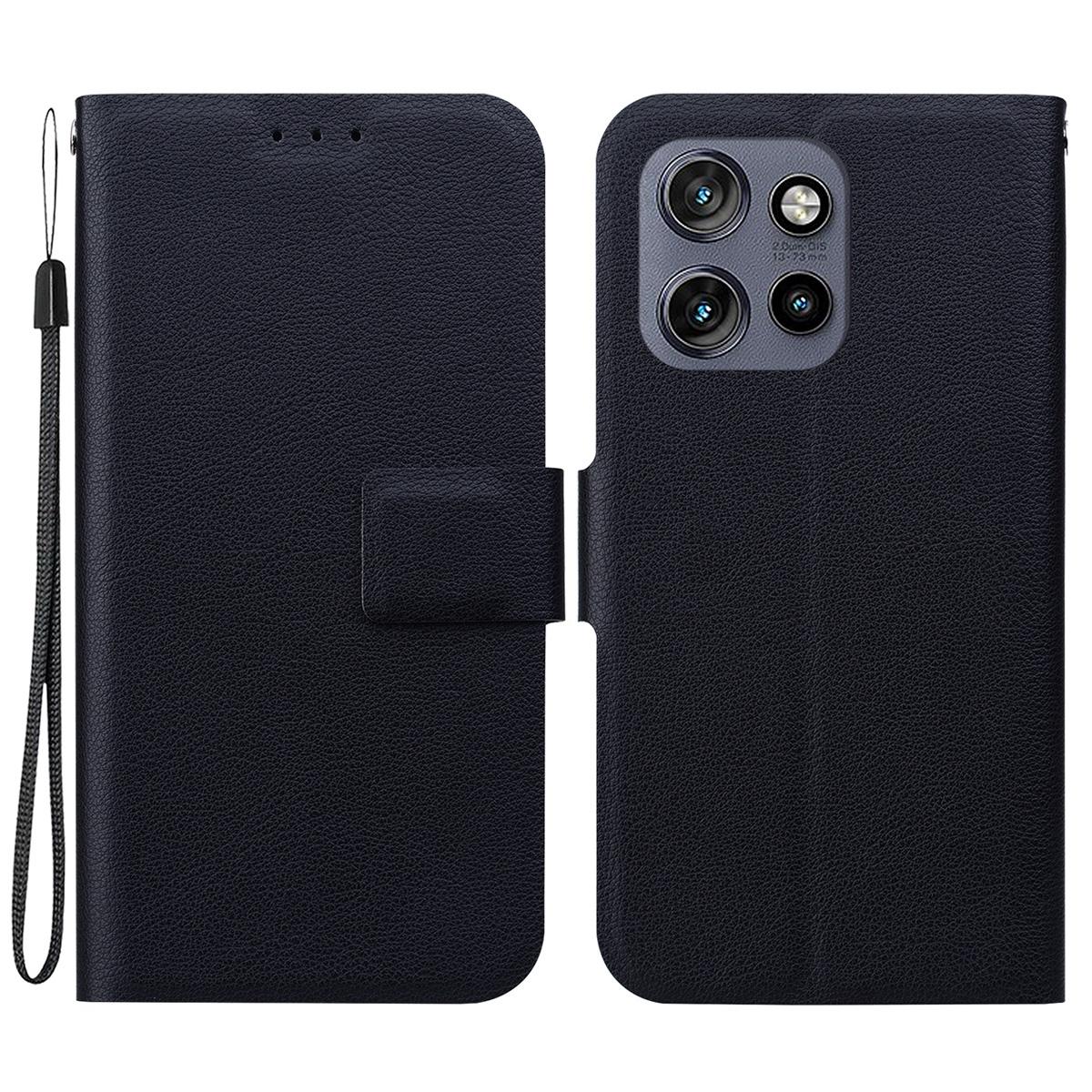 

Чохол для Motorola Edge 50 Neo 5G/Moto S50 5G/Thinkphone 25 5G Ультратонкий чохол для телефону з ПУ шкіри+ТПУ з відділенням для карт Black