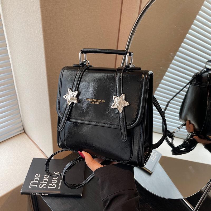 

Retro contrasting backpack women s new versatile high-end commuter travel small backpack чёрный