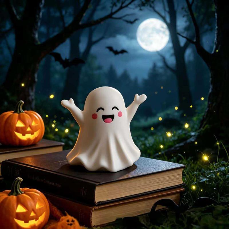 1/6Pcs Adorable Mini Ghost Figurine Soft PVC Lightweight Ornament for Kids Desk Bedroom Decoration Gift