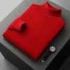 Suéter 100% Cachemir Puro para Hombre Cuello Medio Alto Color Sólido Jersey Moda Nuevo Tejido Abrigo de Invierno Mangas Largas