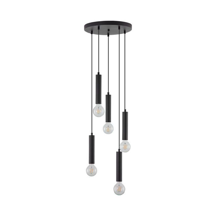 Suspension décorative 5xE27 23W IP20 – Métal noir