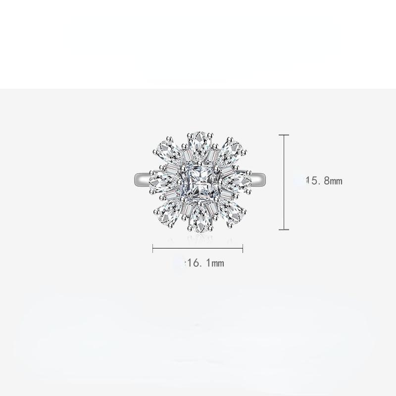 BELLA BOX Bague classique à quatre griffes redimensionnable pour femme, bijou fin en zircon, idéal pour une fête de fiançailles