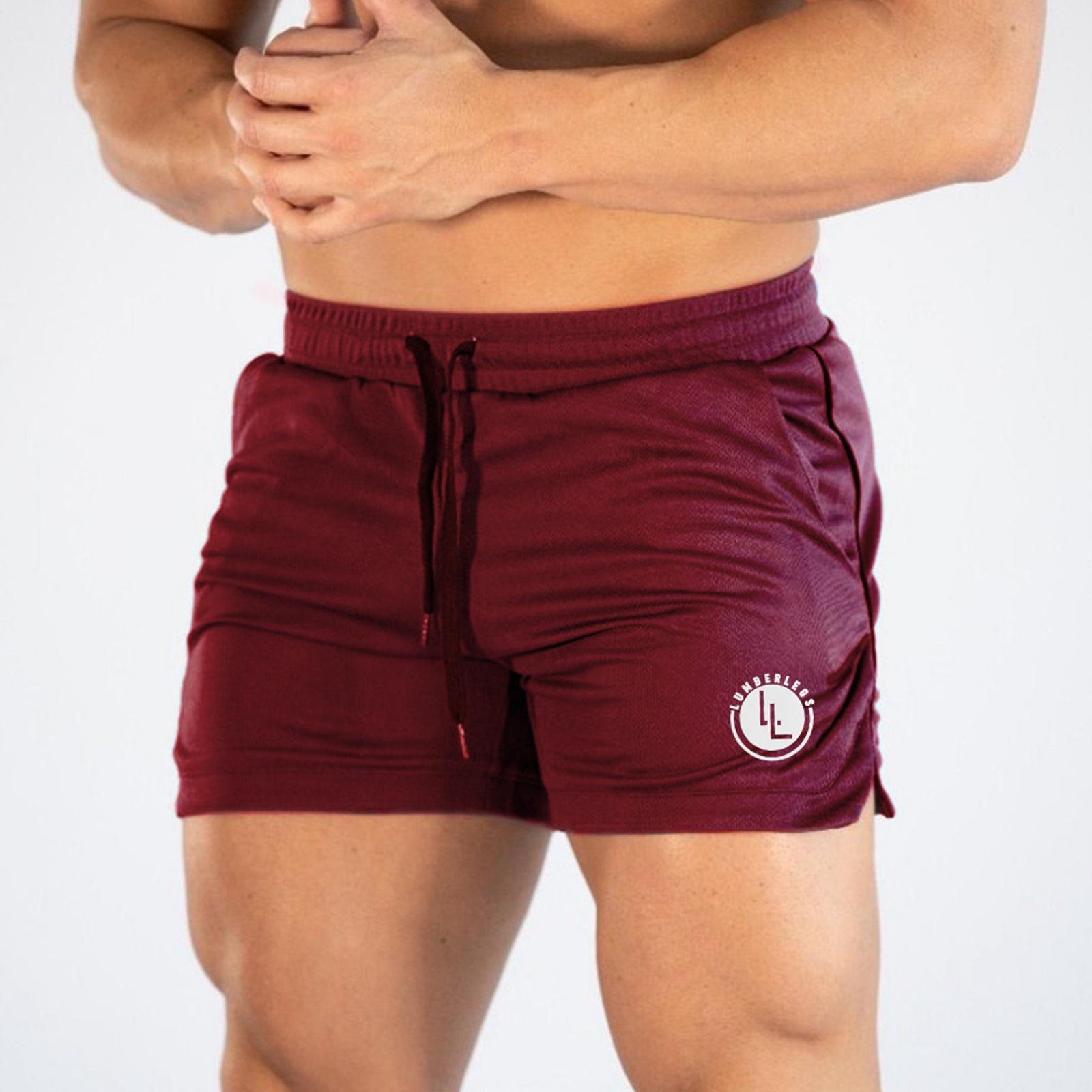 

Быстросохнущая ткань Повседневные спортивные мужские шорты S бордовый