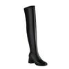 Sparkle Metallic Silver Golden Stretch Overknees Square Chunky High Heels Thigh High Long Over-the-knee Boots Shoes for Women