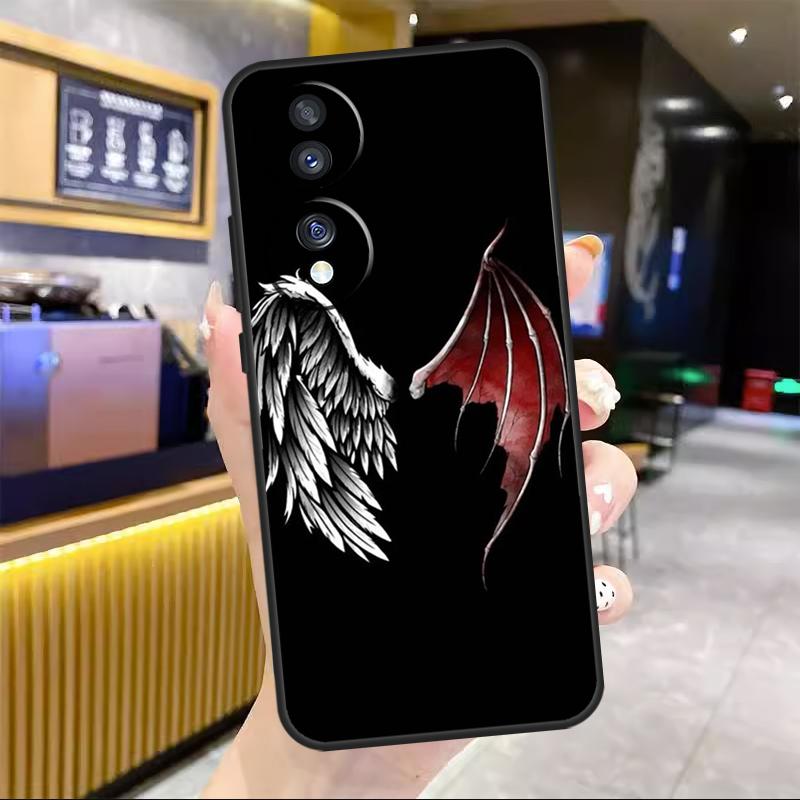 Wings Angel Devil For Honor Magic 6 7 8 Pro Case For Honor 90 70 50 Lite 400 200 X8c X8b X9a X9b X9c X9d Win RT