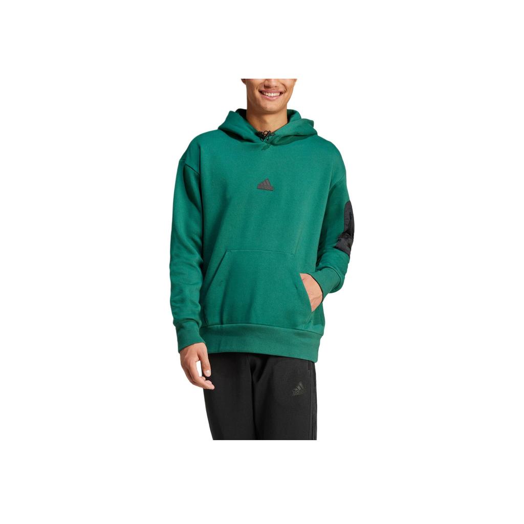 adidas City Escape Bequemer Lässiger Sport Fleece Dicke Kapuzenpullover Unisex Kapuzenpullover Waldgrün IY1520