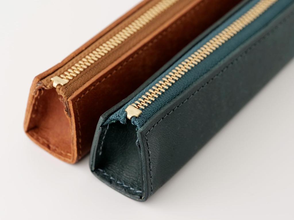 Slip-On PB Zipper Pen Case, Mini, Navy (IPV-4501), Genuine Italian Leather, Holds 1-2 Fountain Pens