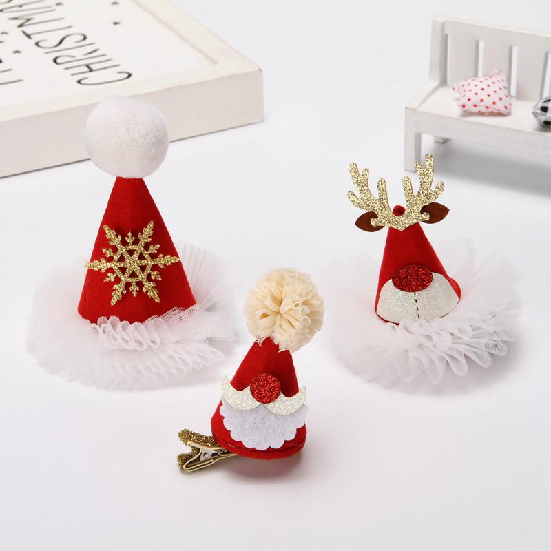 Christmas Red Mini Hat Hair Clip - Festive Accessory & Children's Gift