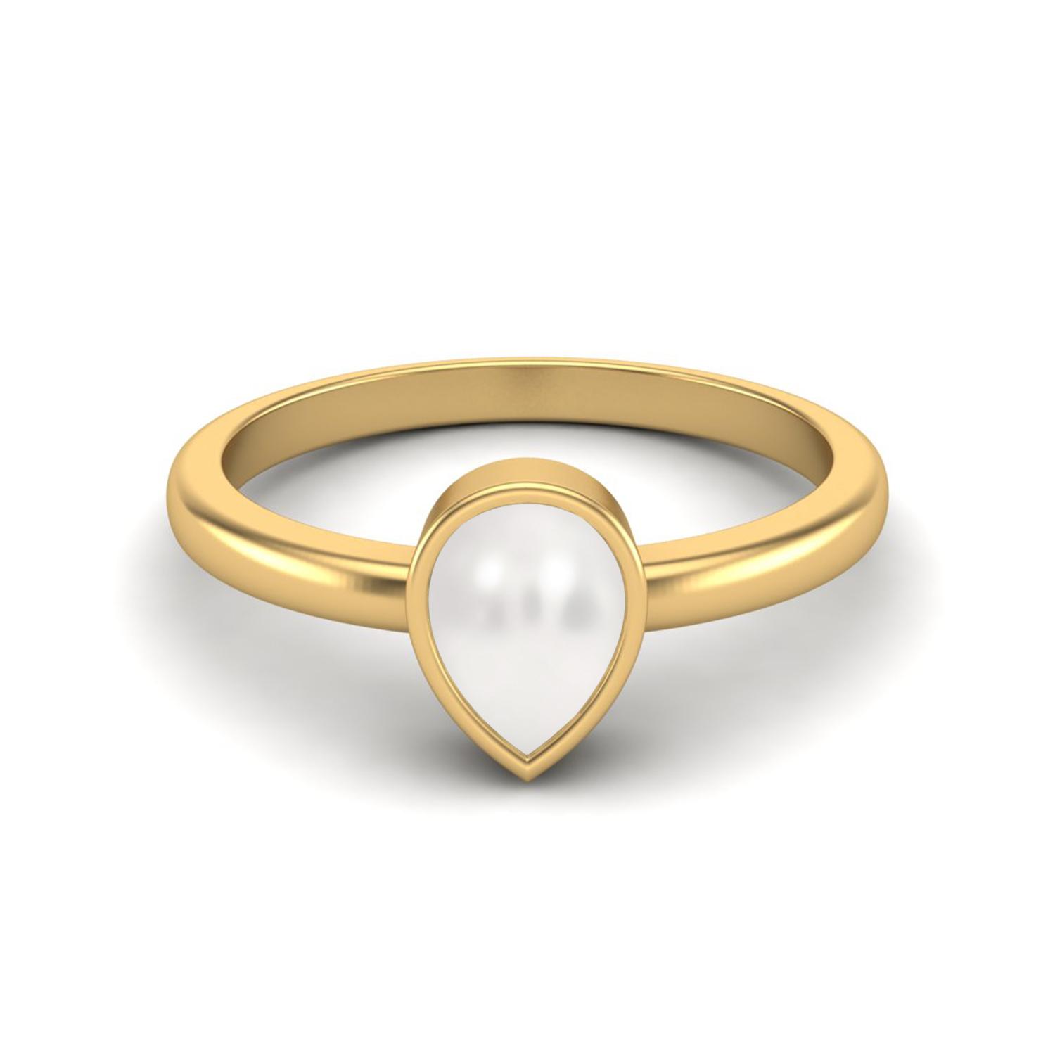

0.75 Cts Pear Shape Pearl 925 Sterling Silver Gold Vermeil Solitaire Women Engagement Rings 5 жёлтый