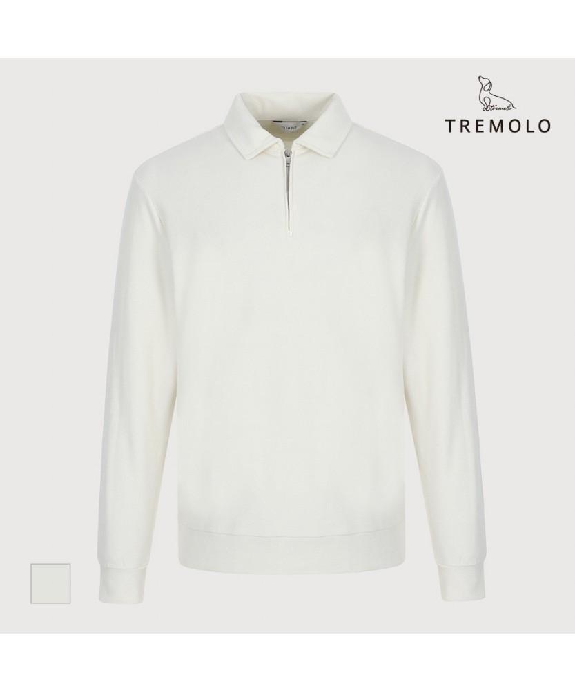 TREMOLO Y-Collar Zip-Up T-Shirt_Trhal5Sc581