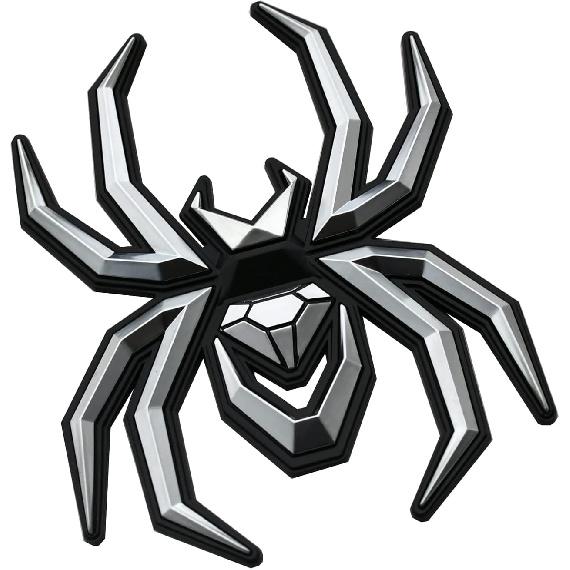 1pc  New Spider Emblems 3D Fender Rear Door Badges Sticker Replacement for F-150 Silverado Sierra RAM Black Widow Edition (Chrome)
