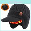 Winter Wool Cap With Textured Design For Men Women Thickened Warmth And Breathability