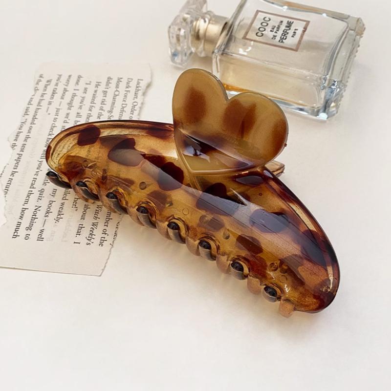 1pc Acid Leopard Print Claw Clip Large Size High-end Feeling Hair Clip for Women Rear of Head Bun Shark Clip Hairpin Headpiece