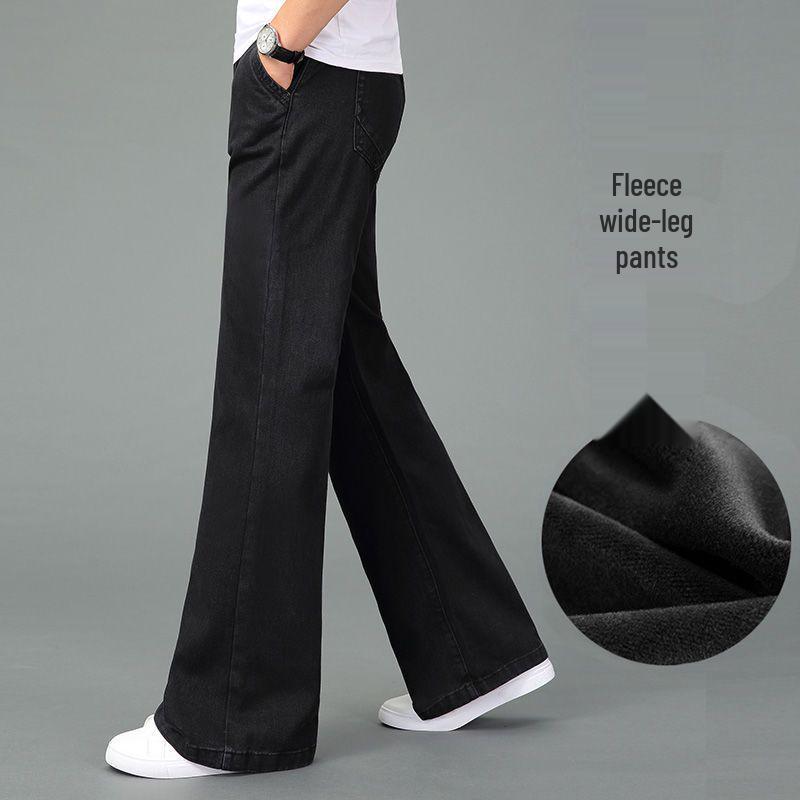 

Мужские утепленные флисом джинсы широкого кроя - Зимняя повседневная одежда в корейском стиле Waist 2.7 (Size 34)