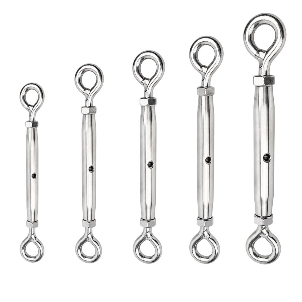 304 Stainless Steel OO Close Type Turnbuckle Adjustable M5 M6 M8 M10 M12 M14 M16 M20 Wire Rope Tensioner Sturdy Rust Proof