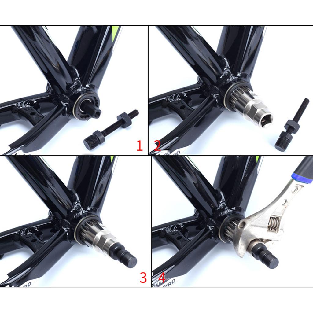 Bike Square Hole Taper Bottom Bracket Installation Removal Anti-Drop Tool Aluminum Alloy Bike Remover Fixing Rod Repair