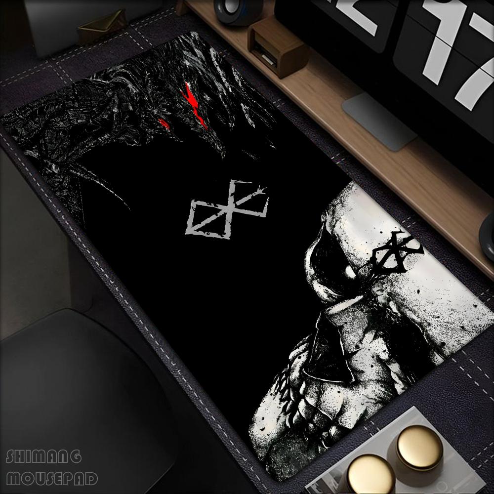 Großes Mauspade Anime Berserk Gamer Tastatur Mausepad Große Gummi Gaming Matte Guts Schwert in Berserk Mauspade PC Schreibtisch Mädchen Schrank