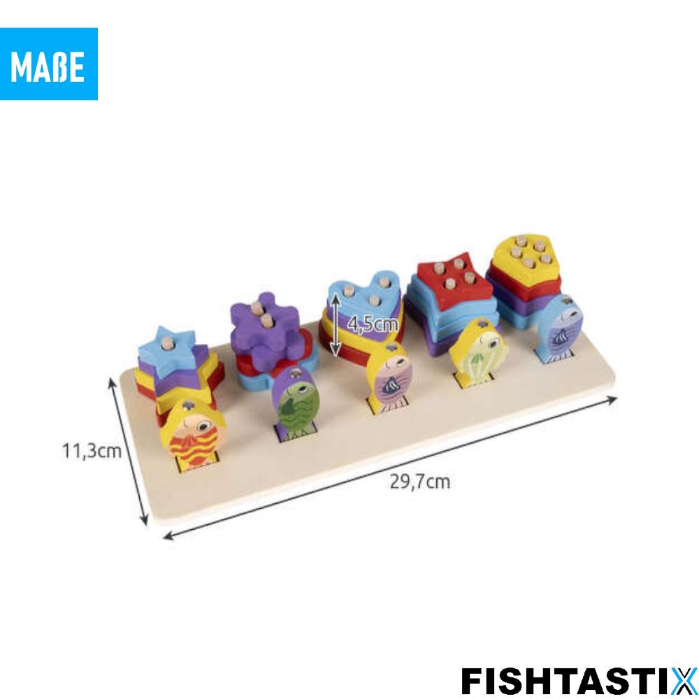 FISHTASTIX Magnetic Fishing Game Wooden Children Montessori Fishing Rod Fish Set