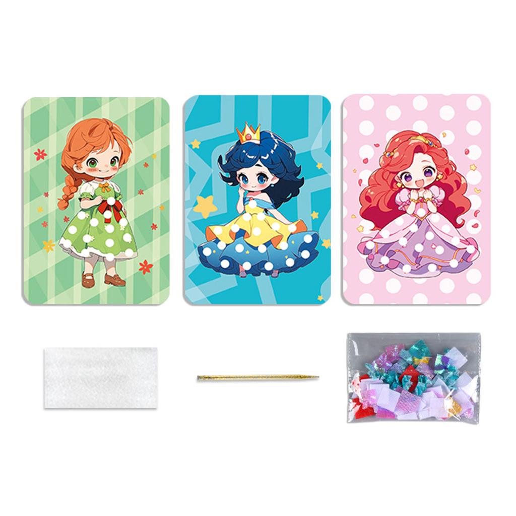 Educational Toy for Girls Princess Dress up Poking Book with Colorful Cloth Puncture Poking Board Kids Christmas Gift